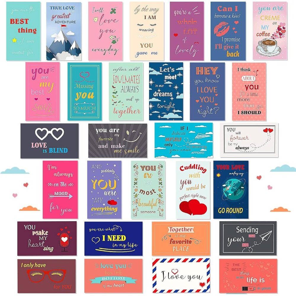 120 Pieces Love Notes for Him Her Romantic Lunch Box Notes Mini Valentine's Day - Picture 1 of 6